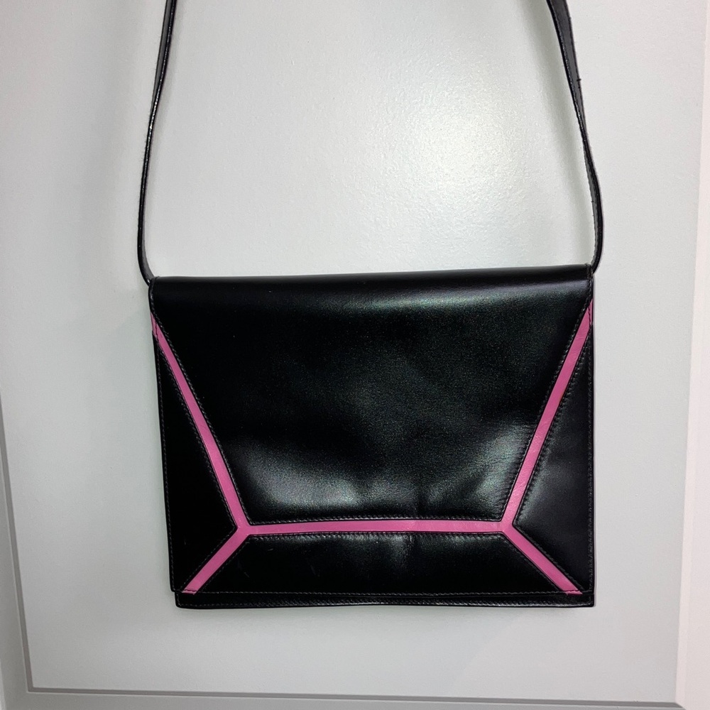 Vintage Escada Bag black pink leather Italy